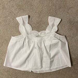 Jcrew Swingy lace top white Large